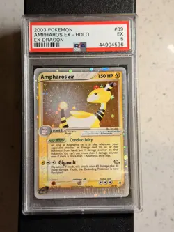 2003 POKEMON EX DRAGON AMPHAROS EX-HOLO #89 PSA 5 - Image 1