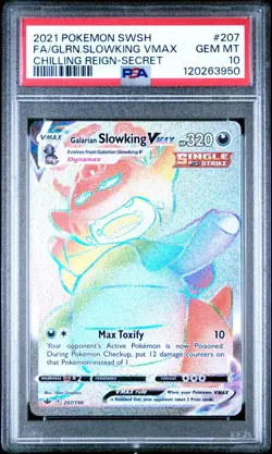 PSA 10 Galarian Slowking VMAX Secret Rainbow #207 Pokemon Chilling Reign ENGLISH - Image 1