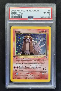 Entei 6/64 1. Edition PSA 8 Neo Revelation Pokemon Karte / Slab - Image 1