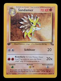 1. Edition Sandamer 41/62 Fossil Deutsch Vintage Pokemon Karten - Image 1
