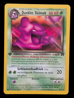 1. Edition Dunkles Sleimok 41/82 Team Rocket Deutsch Vintage Pokemon Karten - Image 1