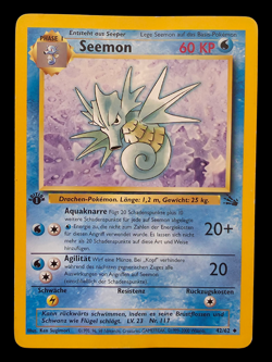 1. Edition Seemon 42/62 Fossil Deutsch Vintage Pokemon Karten - Image 1