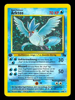Arktos 2/64 Fossil 1. Edition Deutsch Good Holo Swirl Pokemon Karten - Image 1