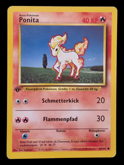 1. Edition Ponita 60/102 Basis Set Deutsch Vintage Pokemon Karten Base Set - Image 1