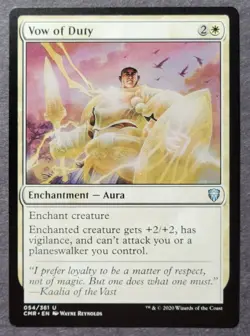 MtG Magic The Gathering Commander Legends Vow of Duty Uncommon Cards x1 - Image 1