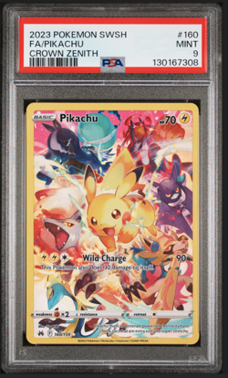 2023 Pokemon Sword & Shield Crown Zenith Pikachu Full Art #160 160/159 PSA 9 - Image 1