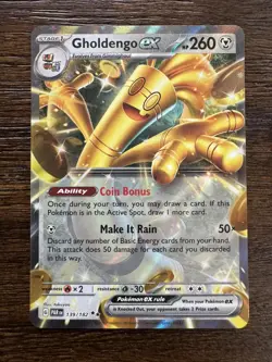 Pokemon Gholdengo ex 139/182 SV04: Paradox Rift Double Rare Holo - Image 1