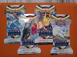 Lot of 4 Pokemon Silver Tempest Sealed Sleeved Booster Packs - All 4 Pack Arts - Image 1