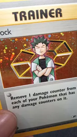 Pokemon TCG WOTC Holo Trainer Card #15/132 Brock Gym Heroes Unlimited Rare LP - Image 2
