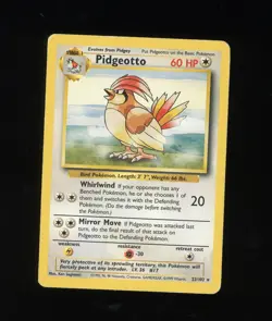Pidgeotto 22/102 Base Set Pokemon Card WOTC 1999 Vintage - Image 1