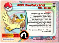 FARFETCH'D #83 CROMO / CARD POKEMON TRADING CARDS 1999-2000 TOPPS - Image 2