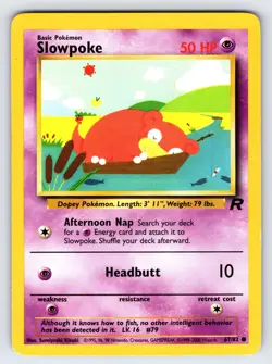 Slowpoke 67/82 2000 Team Rocket Set Pokemon Card TCG Vintage WOTC Common - Lp - Image 1