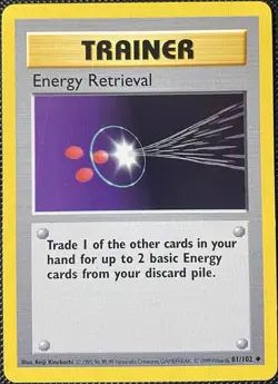 Energy Retrieval 081/102 Base Set (Shadowless) Regular - Pokemon Card - Image 1