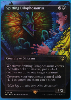 Spitting Dilophosaurus FOIL Jurassic World NM Black Rare CARD (507343) ABUGames - Image 1