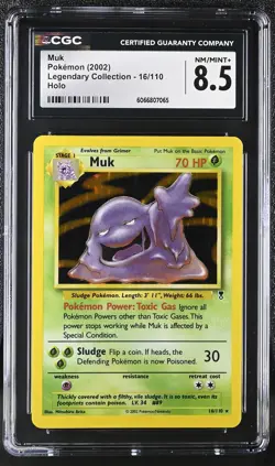 CGC 8.5 Muk 2002 Legendary Collection 16/110 Holo Pokemon Card - Image 1