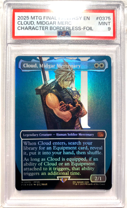 2025 MTG Final Fantasy Cloud Midgar Mercenary Borderless Foil PSA 9 - Image 1