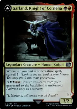 MTG Garland, Knight of Cornelia Foil NM FINAL FANTASY Magic 221 - Image 1