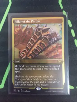 MTG Magic The Gathering Pillar Of The Paruns Foil Etched Land Commander - Image 1
