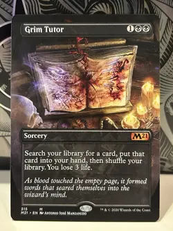 Grim Tutor Core Set 2021 M21 Light Play MTG ALT ART - Image 1