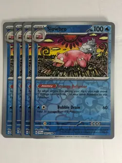 Pokemon TCG Scarlet & Violet 4x Playset Reverse Holographic Slowbro 043/198 NM - Image 1