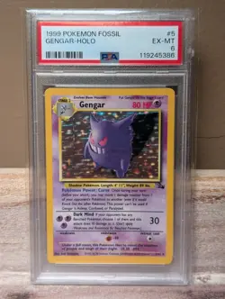 PSA 6 EX-MT GENDAR 1999 POKEMON TCG FOSSIL HOLO #5/62 - Image 1