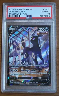 Pokemon Umbreon V Brilliant Stars Trainer Gallery Full Art #TG22 PSA 10 Gem Mint - Image 1