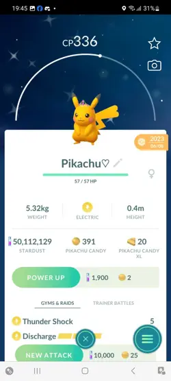 Pokemon Go Shiny Pikachu Purple Crown - Image 1