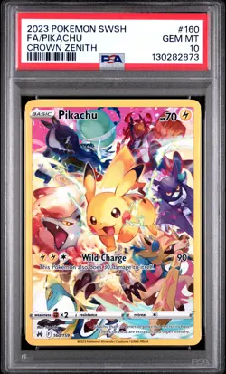 2023 POKEMON SWORD & SHIELD CROWN ZENITH #160 FULL ART/PIKACHU PSA 10 - Image 1