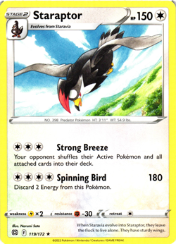 Staraptor 119/172 Brilliant Stars Rare Near Mint Pokemon DNA GAMES - Image 1