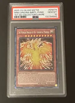 Yugioh The Winged Dragon of Ra - Immortal Phoenix MZTM-EN074 CR PSA 10 - Image 1
