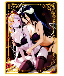Waifu Anime Cards TCG | Overlord - Albedo & Shalltear [ METAL CARD ] Sexy Hentai - Image 1