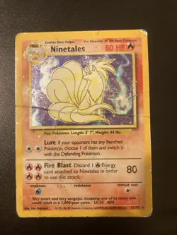 Pokemon Card Ninetales 12/102 Holo Rare Base Set WOTC 1999 Vintage - Image 1