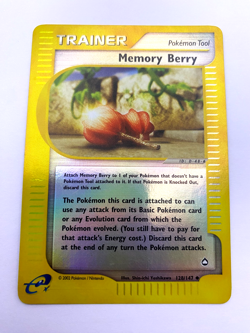 Pokemon Card - Reverse-Holo Memory Berry 128/147 Aquapolis *HP* e-Card UC - Image 1