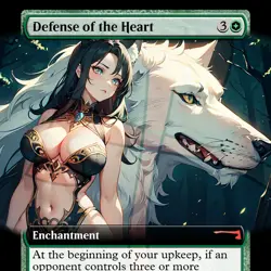 Defense of the Heart Fan Art Card | Waifu Style | EDH Commander - Image 1