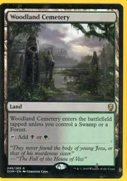 2018 Magic the Gathering Woodland Cemetery Land Dominaria Lightly Played - Image 1