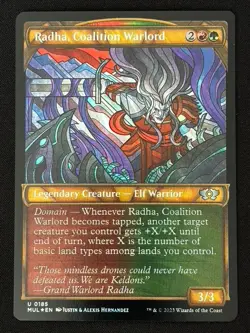 1x MTG Radha, Coalition Warlord (Halo Foil) - MoM: Multiverse Legends (MUL) #185 - Image 1