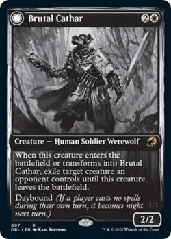 Brutal Cathar FOIL NM #7 Innistrad: Double Feature MTG - Image 1