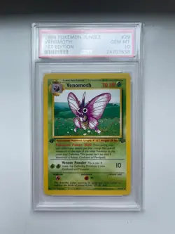 1999 Pokemon Jungle Venomoth 29/64 1st Edition Non-Holo Card PSA 10 GEM MINT - Image 1