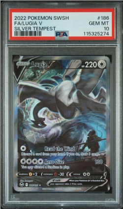 Pokemon TCG SWSH Silver Tempest Lugia v Alt Art Card PSA 10 Gem Mint 186/195 - Image 1