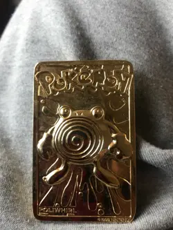 23K Gold Plated Poliwhirl Pokemon Card Burger King Promotion 1999 Nintendo - Image 1