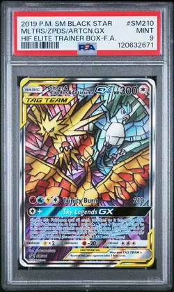 PSA 9 - Moltres & Zapdos & Articuno GX #SM210 - Hidden Fates - Pokemon Card - Image 1