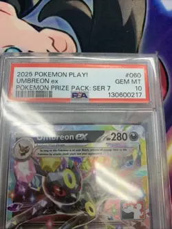 2025 Pokemon Play Umbreon ex 060/131 Prize Pack Series Cards Holo PSA 10 - Image 2