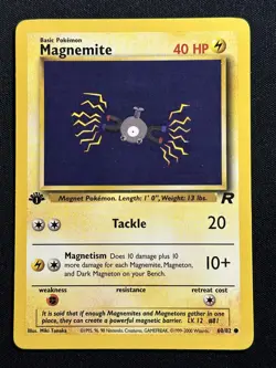 Magnemite 1st Edition Team Rocket 60/82 LP-NM Pokemon Card - Image 1