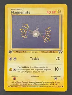 Pokemon Card Magnemite 60/82 1st Edition Team Rocket - Moderately Played - Image 1