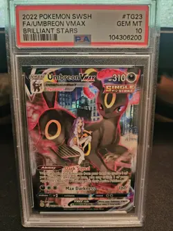 PSA 10 Umbreon VMAX TG23/TG30 Brilliant Stars FA Pokemon Card Trainer Gallery - Image 1