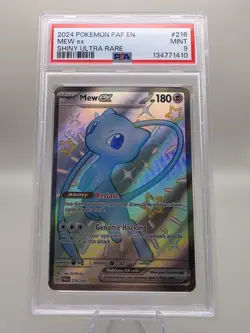 PSA 9 MEW ex 2024 Paldean Fates Full Art Pokemon #216/091 Shiny Ultra Rare Mint - Image 1