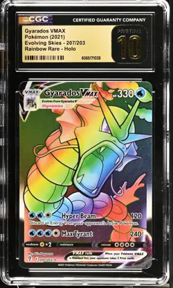 2021 POKEMON SWSH EVOLVING SKIES FULL ART/GYARADOS VMAX CGC 10 PRISTINE - Image 1