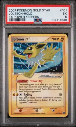 Jolteon 2007 Pokemon Gold Star #101/108 Power Keepers Rare Holo PSA 5 EX - Image 1