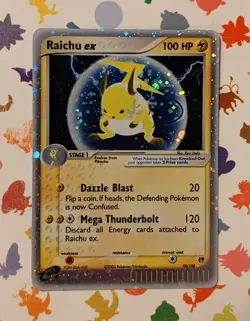 Pokemon TCG Raichu ex 98/100 Sandstorm Holo English 2003 HP - Image 1
