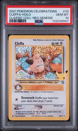 2021 POKEMON CELEBRATIONS CLASSIC COLL #20 CLEFFA-HOLO PSA 10 GEM💎 - Image 1
